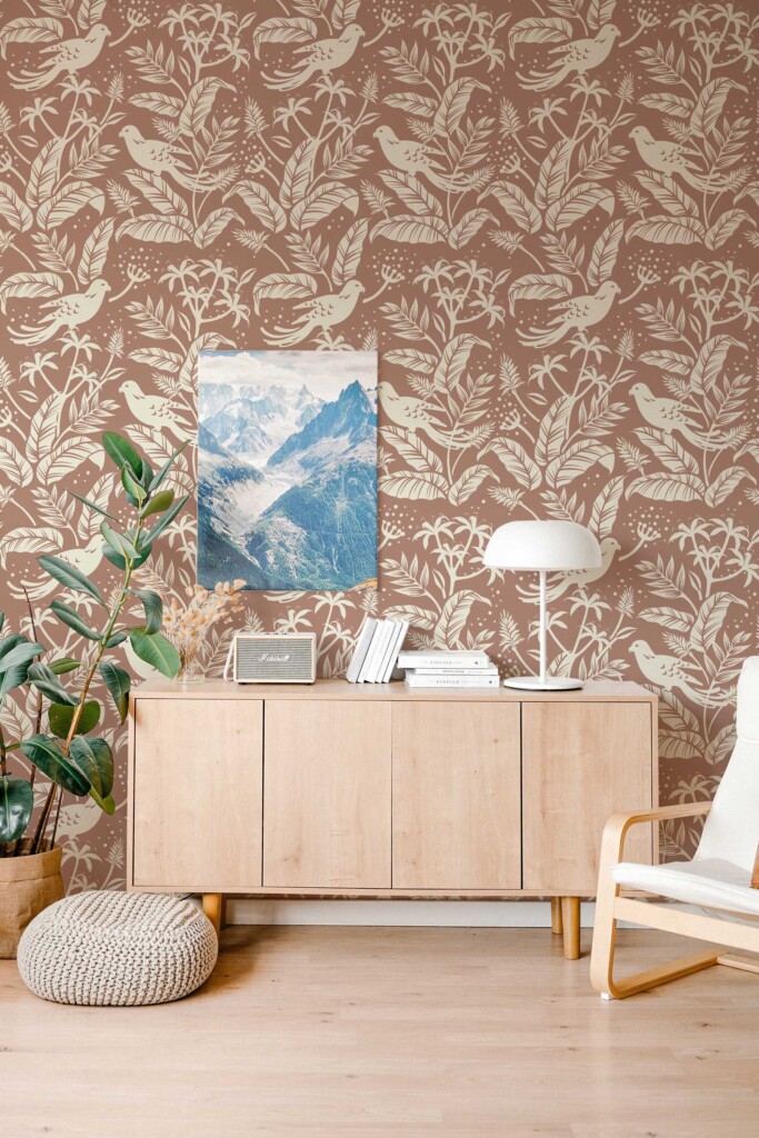 Fancy Walls Brown Bird removable wallpaper