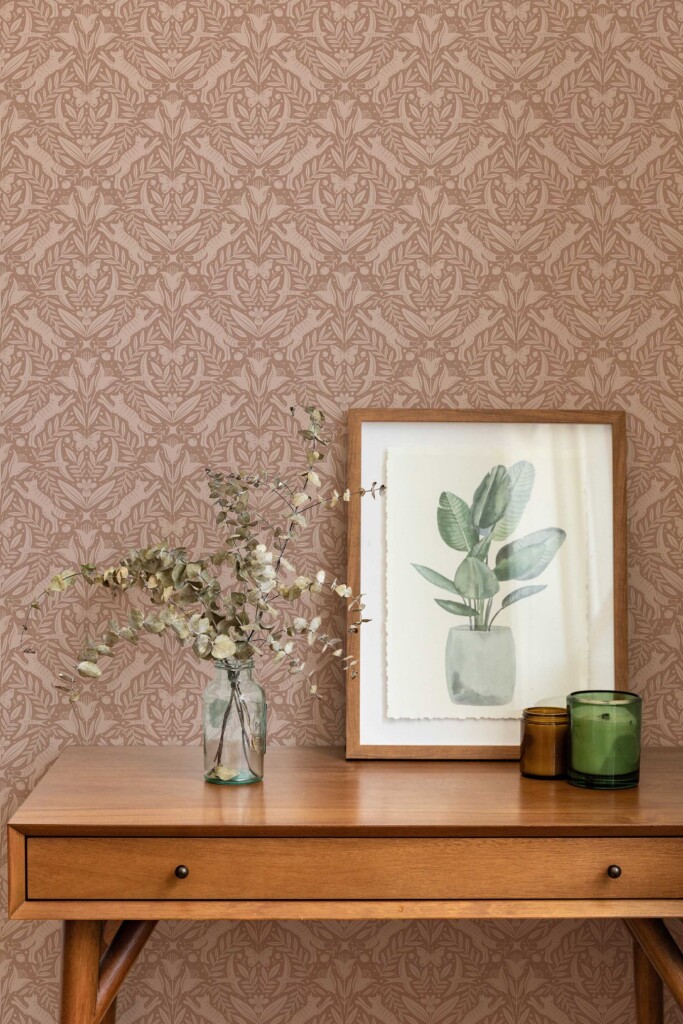 Fancy Walls Brown Damask removable wallpaper