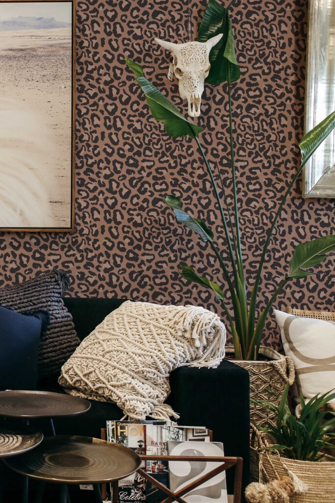 Fancy Walls Brown Animal print unpasted wallpaper