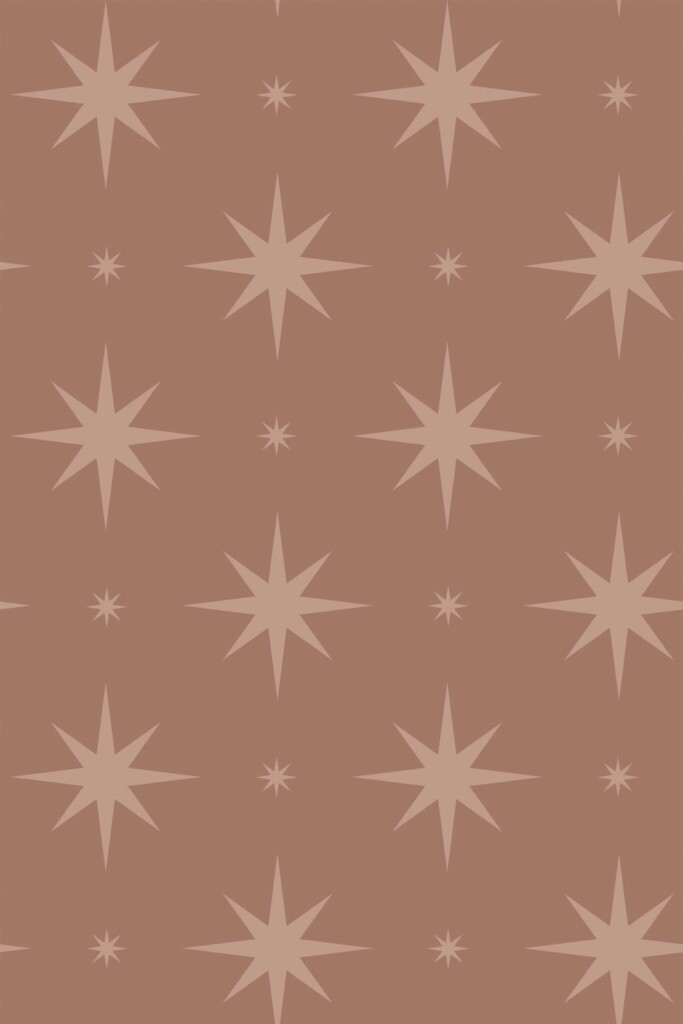 Fancy Walls Brown Stars peel and stick wallpaper