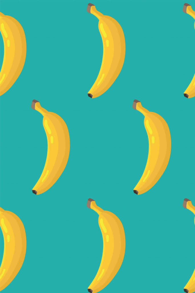 Pattern repeat of Modern banana removable wallpaper design