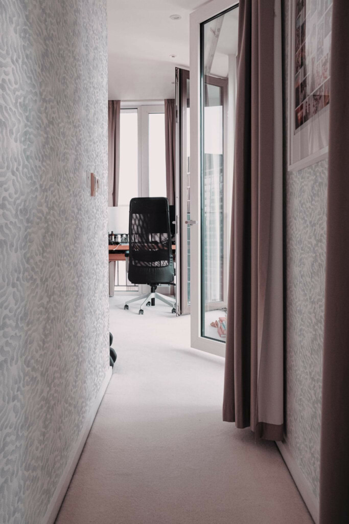 Modern scandinavian style hallway decorated with Modern Brush stroke peel and stick wallpaper