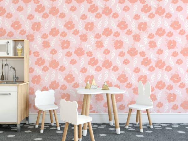 Aesthetic hibiscus floral peel and stick wallpaper