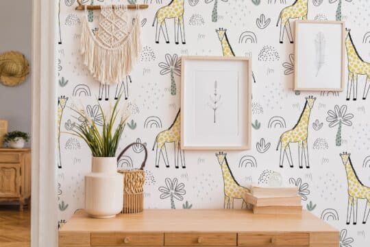 modern giraffe non-pasted wallpaper