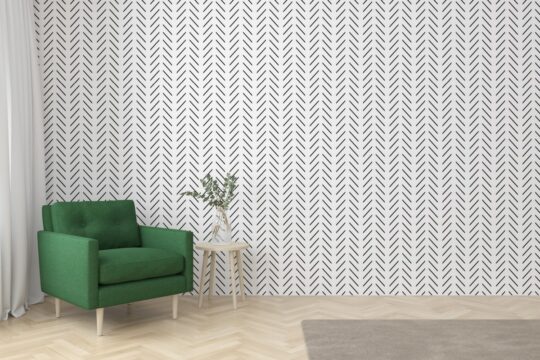 Black and white herringbone removable wallpaper