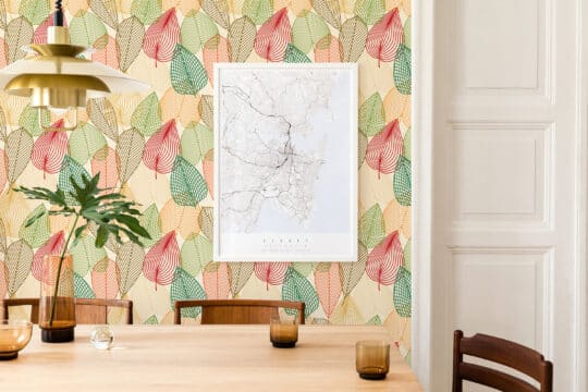 leaf multicolor traditional wallpaper