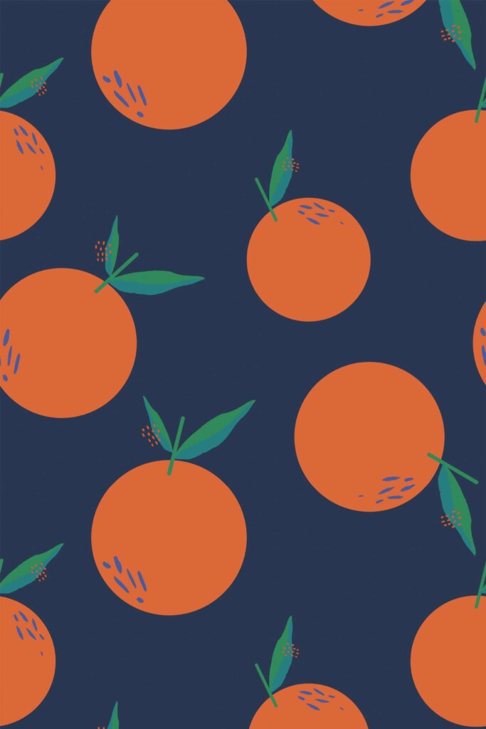 Pattern repeat of Modern orange removable wallpaper design