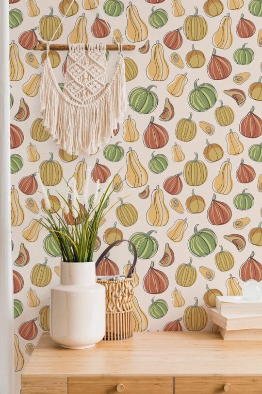 modern pumpkin non-pasted wallpaper