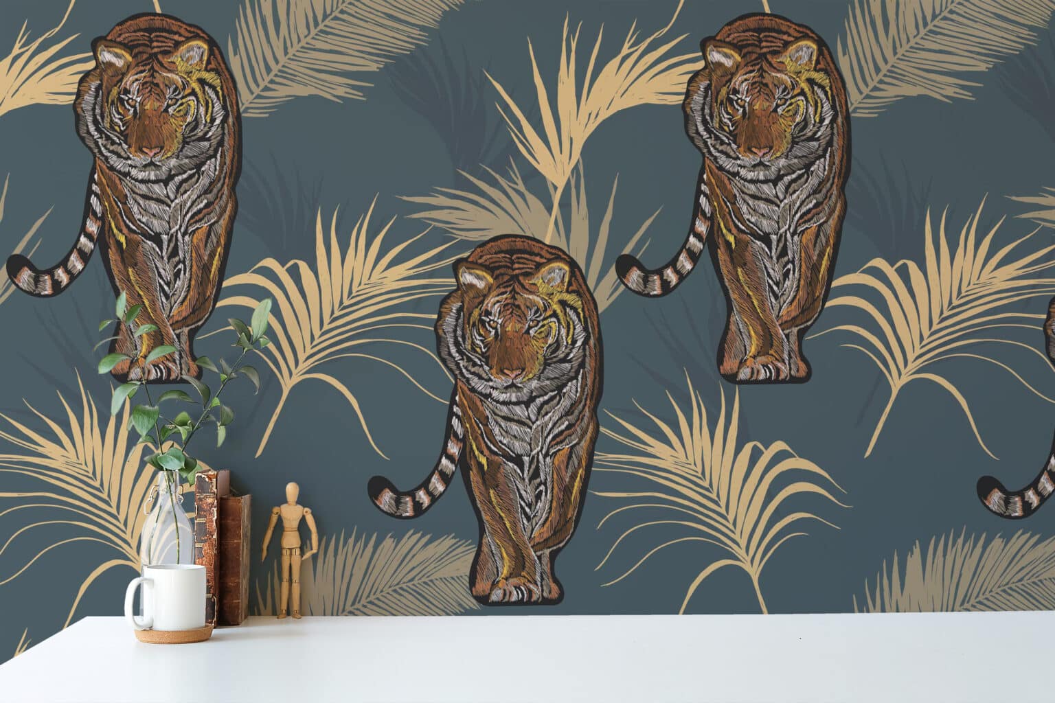 Tropical tiger wallpaper - Peel and Stick or Traditional