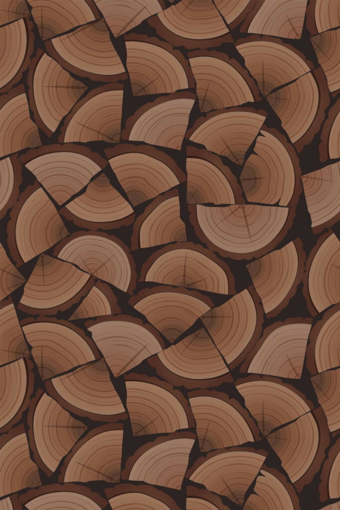 Pattern repeat of Modern wood removable wallpaper design