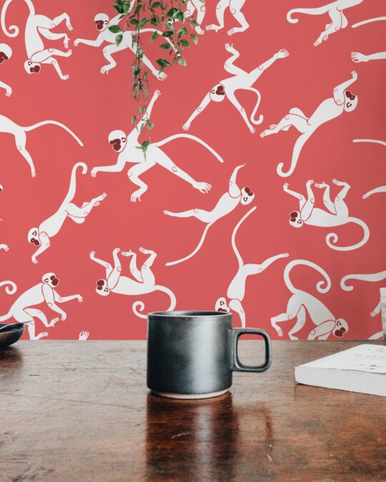 Red monkey sticky wallpaper