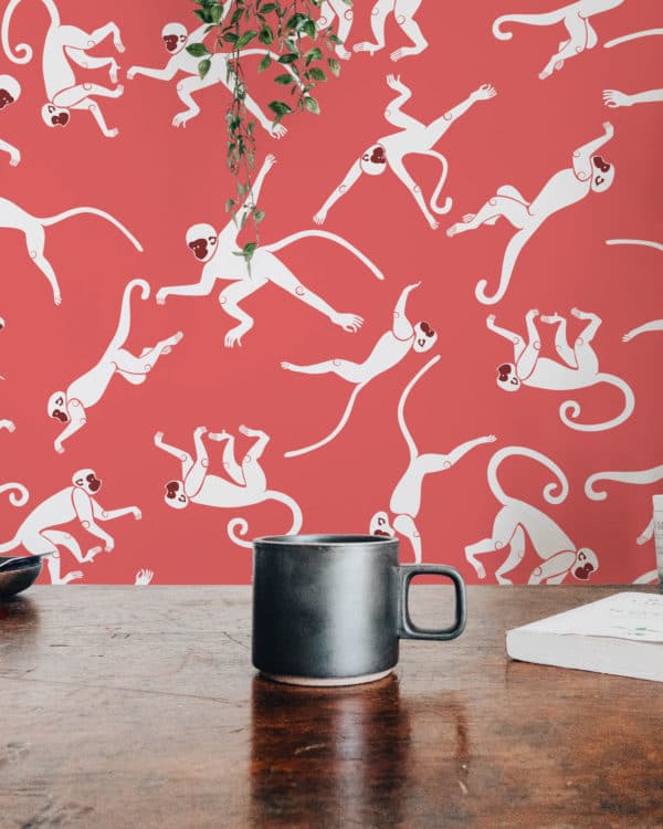 Red monkey sticky wallpaper