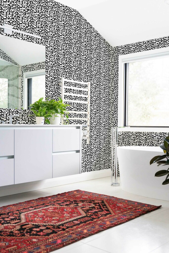 Fancy Walls Monochromatic Leopard peel and stick wallpaper