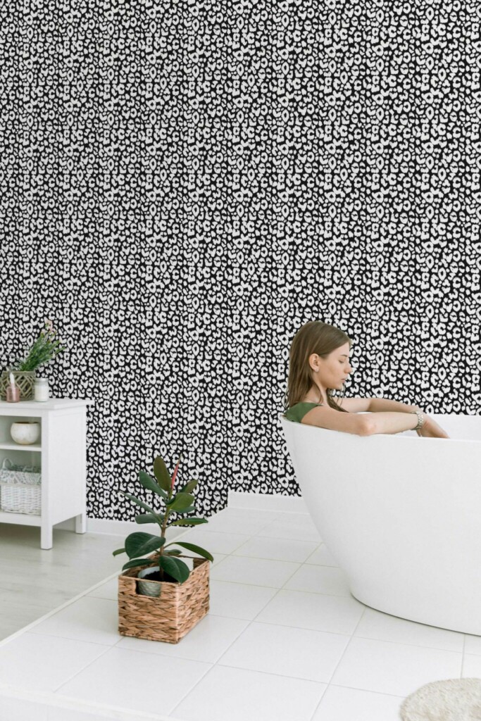 Fancy Walls Monochromatic Leopard self-adhesive wallpaper