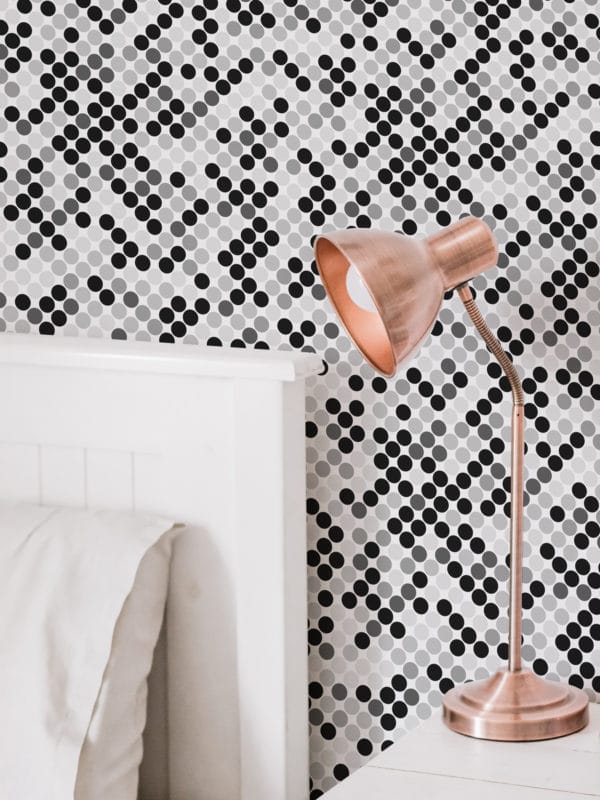 monochrome polka dots stick and peel wallpaper