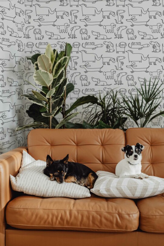 Self-adhesive wallpaper with Chic Pup Contrast by Fancy Walls