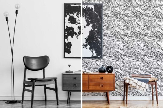 Wave Contrast, self-adhesive wallpaper from Fancy Walls