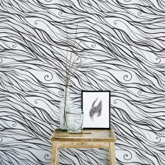 Wave Contrast, peel and stick wallpaper by Fancy Walls
