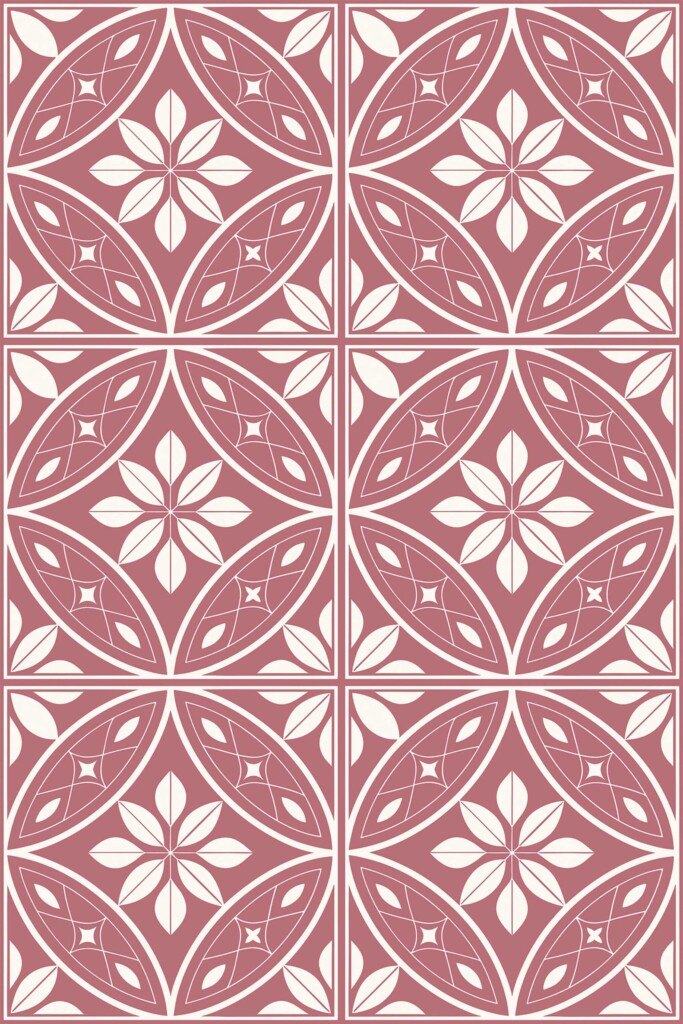 Fancy Walls removable wallpaper in dusty rose Moroccan tile print