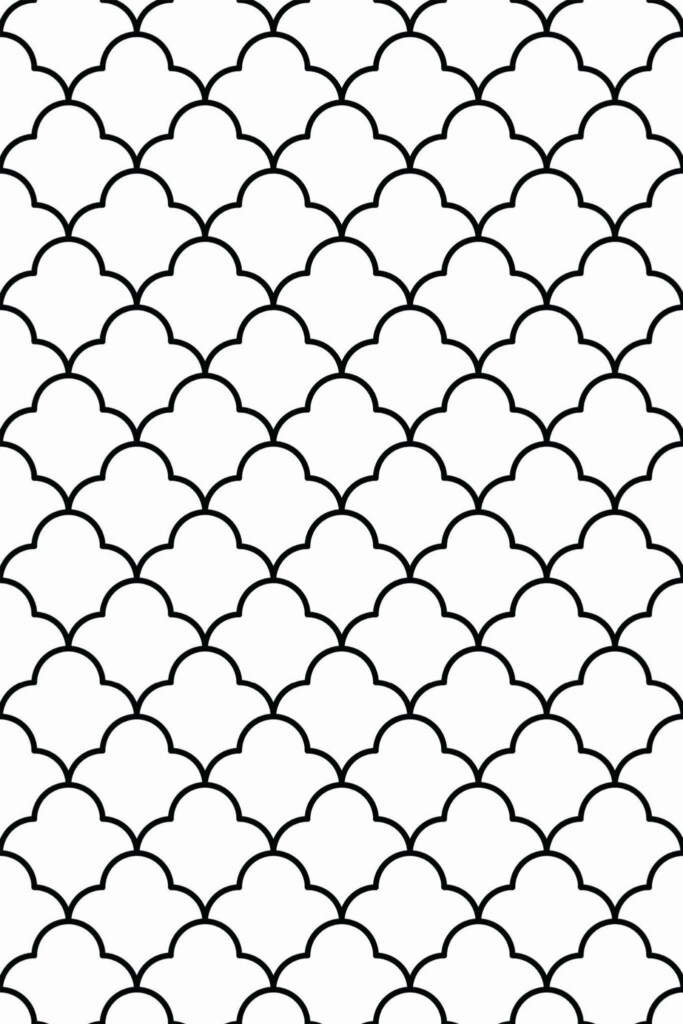 Pattern repeat of Moroccan lattice removable wallpaper design