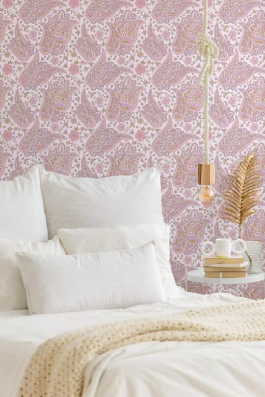 pink moroccan unpasted wallpaper