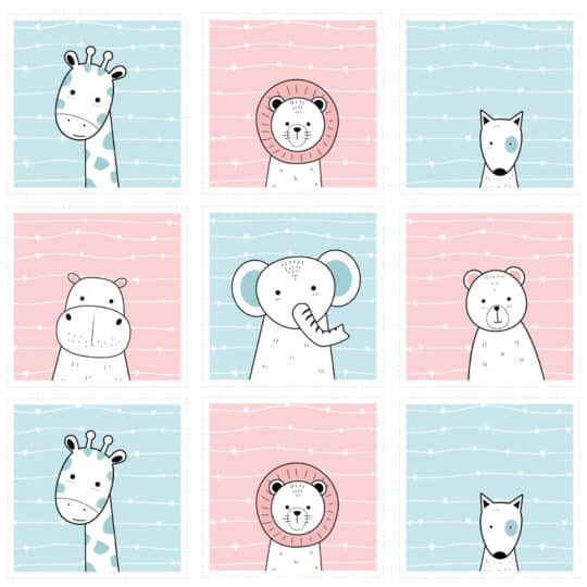 multicolor blue and pink unpasted wallpaper