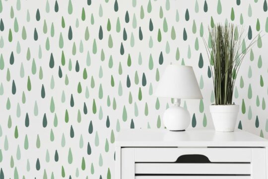 Minimalist green drops temporary wallpaper