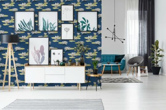 lilies multicolor traditional wallpaper
