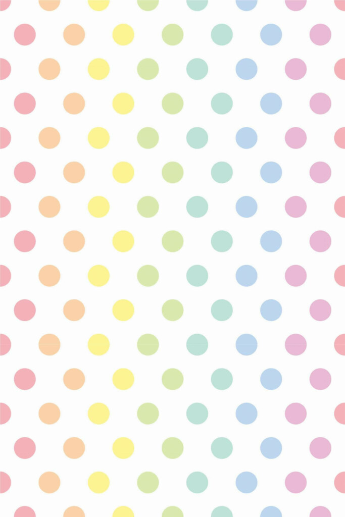 Pattern repeat of Multicolor polka dot removable wallpaper design