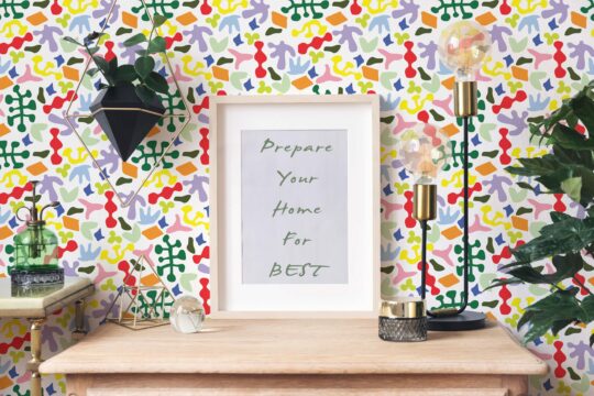 multicolor abstract confetti mosaic peel and stick unpasted wallpaper