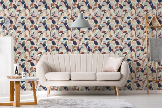 abstract floral non-pasted wallpaper