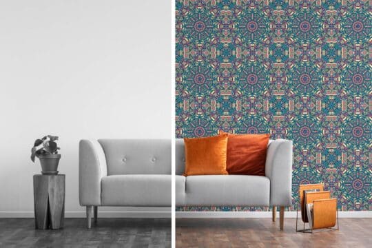 mandala multicolor traditional wallpaper