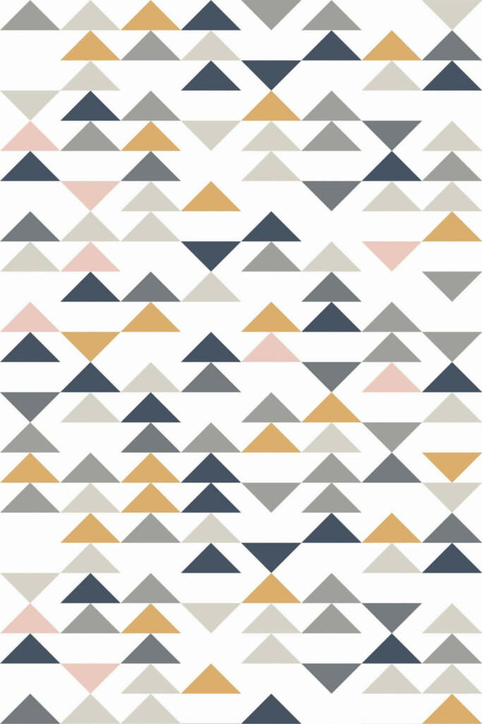 Pattern repeat of Multicolor triangles removable wallpaper design