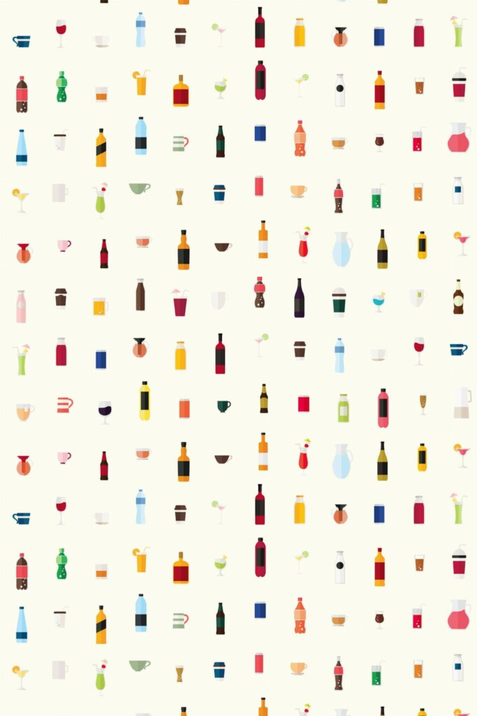 Pattern repeat of Muted Toast of Beverages removable wallpaper design