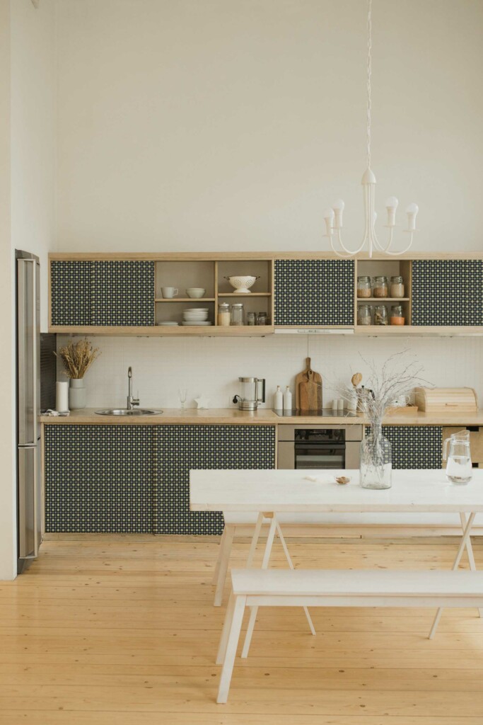 Fancy Walls peel and stick wallpaper for kitchen cabinets