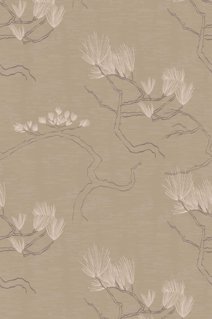 Subtle bonsai print self-adhesive wallpaper by Fancy Walls