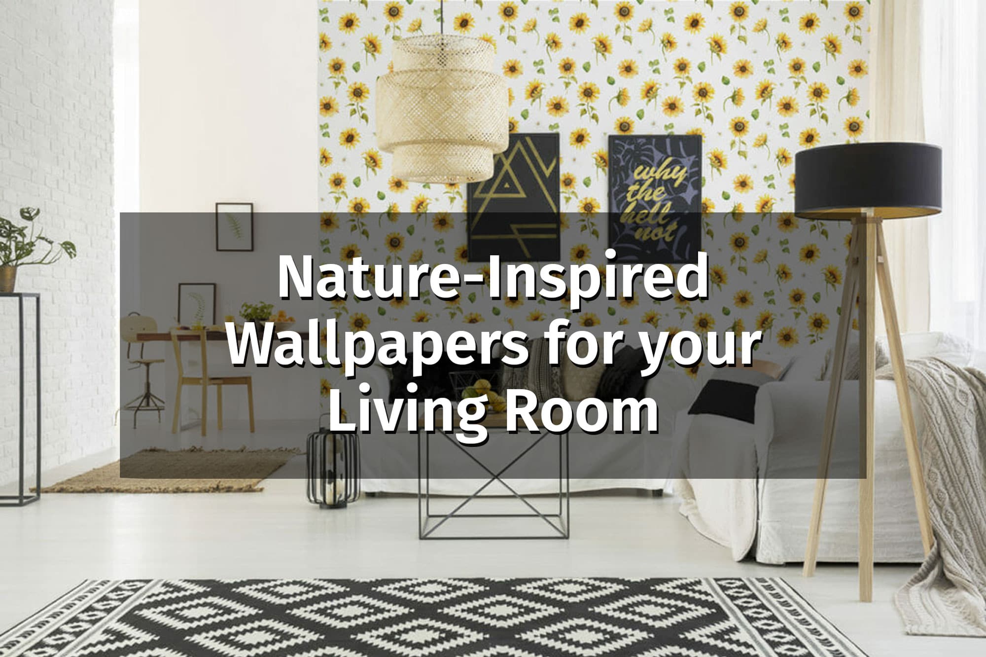 nature inspired wallpaper living room