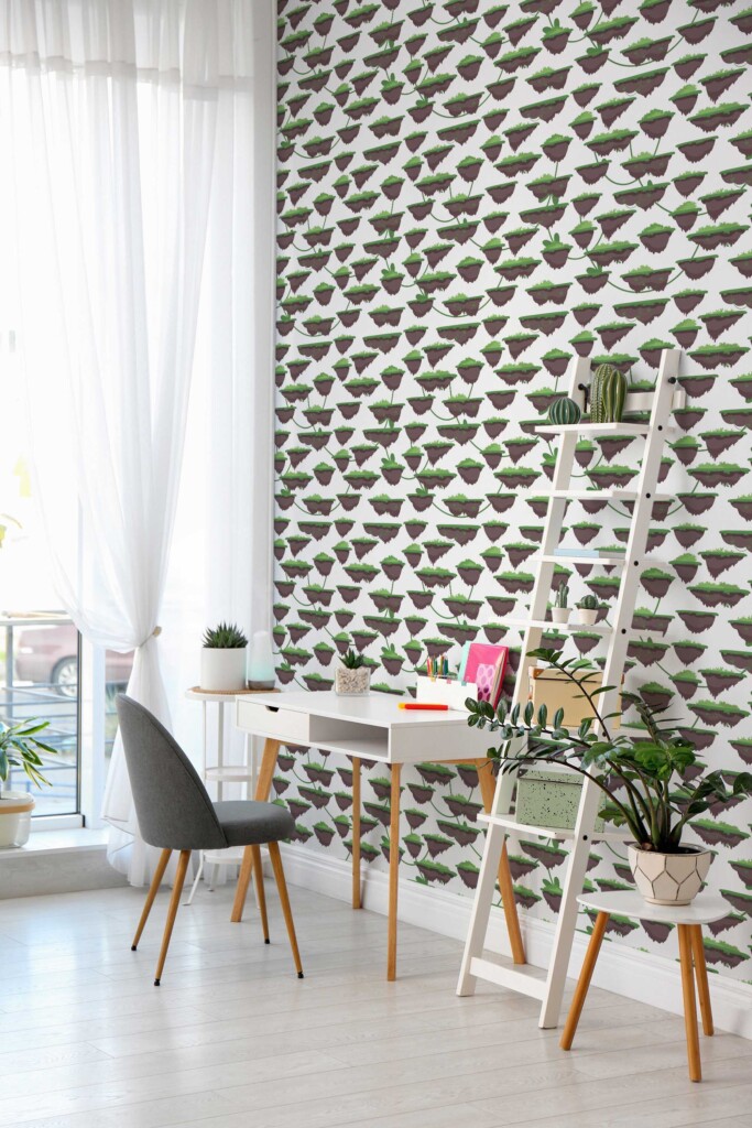 Green plant themed traditional wallpaper by Fancy Walls