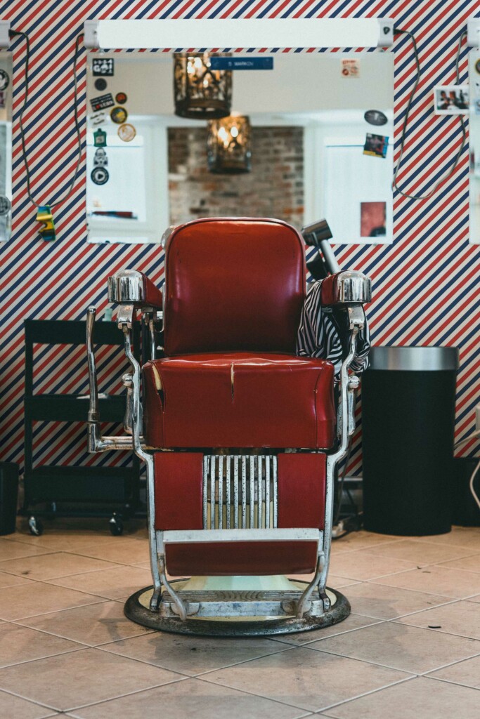 Traditional Nautical Barber Chic wallpaper from Fancy Walls