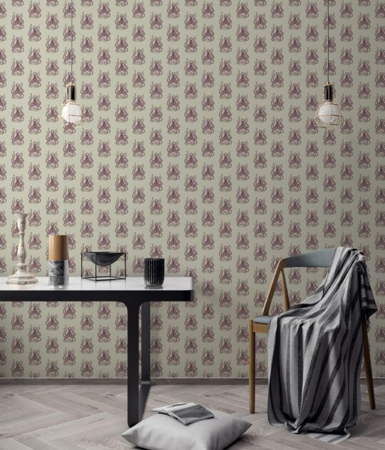 beige and burgundy stick and peel wallpaper