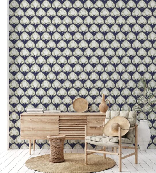 navy blue stick and peel wallpaper