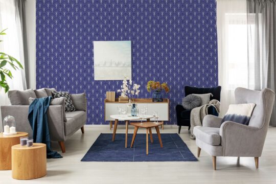 navy blue art deco non-pasted wallpaper