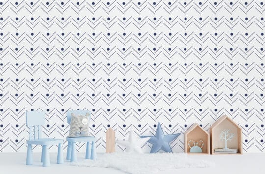 herringbone navy blue traditional wallpaper