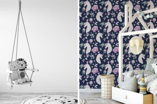 navy blue stick and peel wallpaper