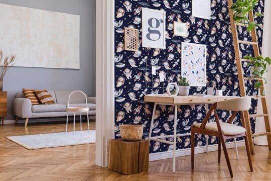 navy blue stick and peel wallpaper