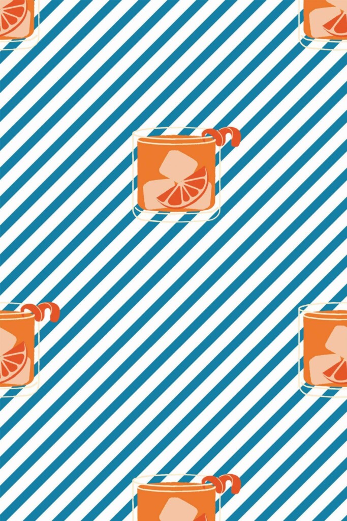 Pattern repeat of Negroni time removable wallpaper design