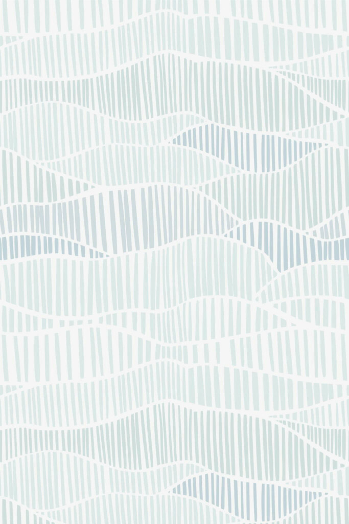 Pattern repeat of Neutral blue line art removable wallpaper design