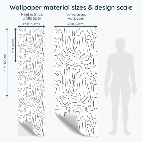 Non-pasted and Peel and stick Abstract linework wallpaper design and pattern preview
