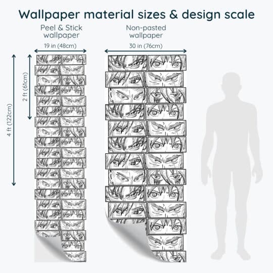 Non-pasted and Peel and stick Anime design and pattern preview