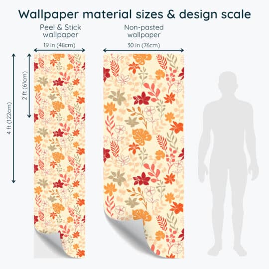 Non-pasted and Peel and stick Autumn Botanical design and pattern preview